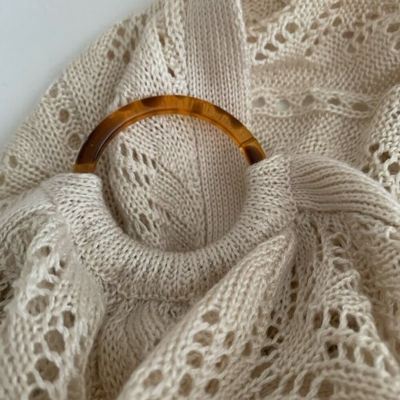 C EST. 1946 Beige Crochet Acrylic Boho Duster Size 18/20 Open Front NWT - Picture 5 of 10